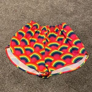 NWOT Rainbow Running Shorts (BOA, made in USA)
